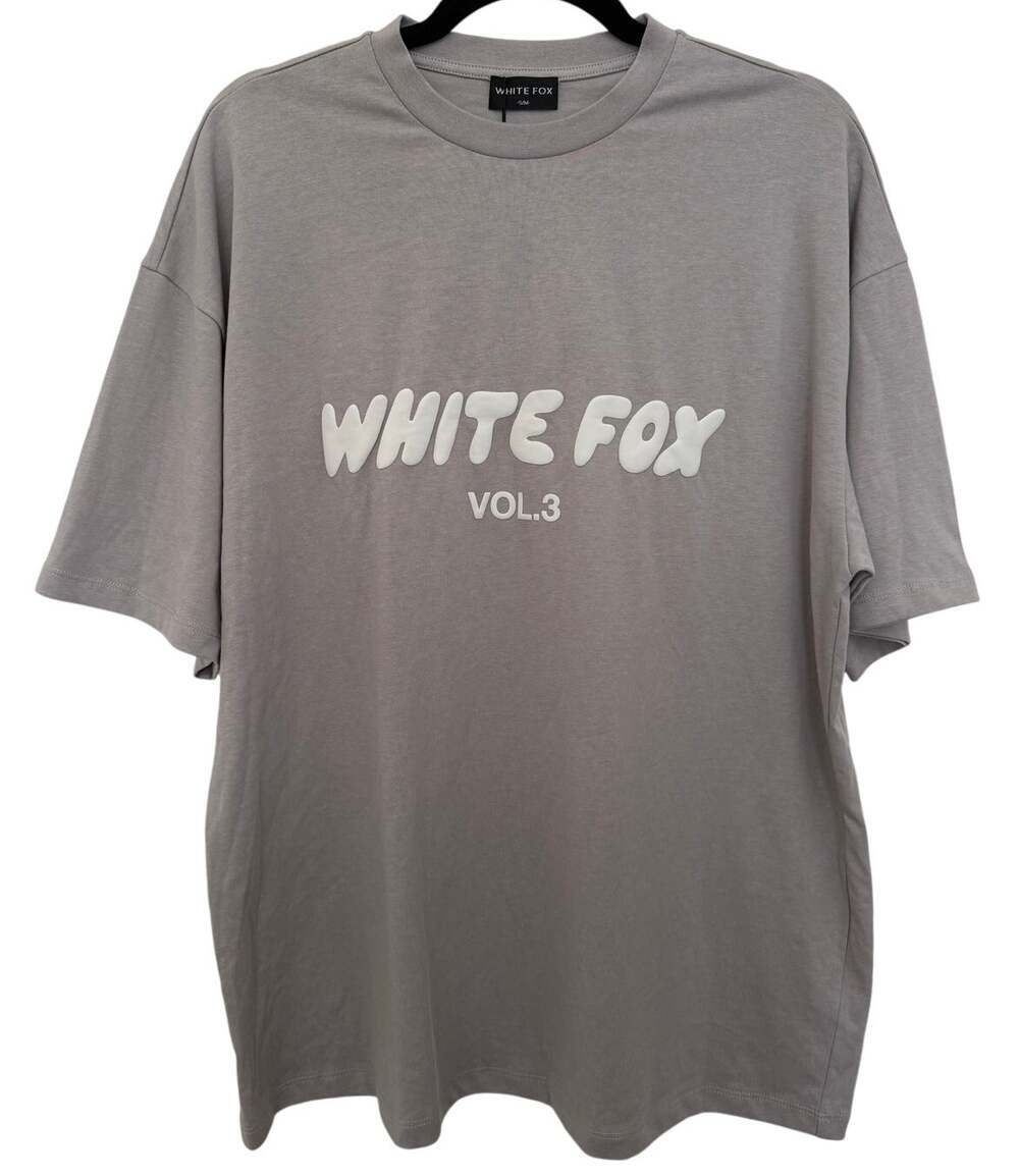 White Fox Taupe White Logo Short Sleeve Shirt Oversized Unisex Casual Comfy S/M